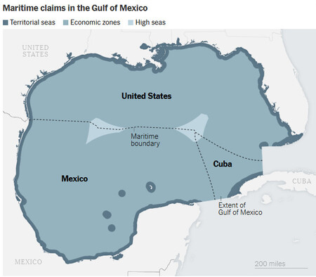 Mỹ đã đổi tên Vịnh Mexico, nhưng thực tế ai đang kiểm soát vịnh này?